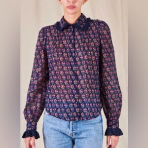 #512 MABE Flori Floral Navy Blouse